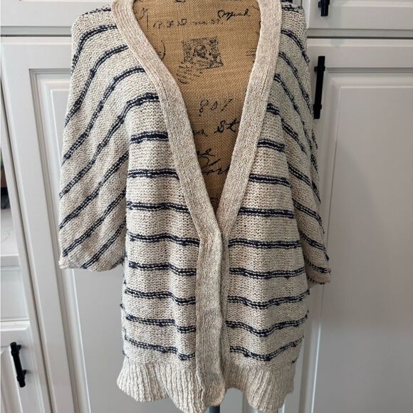 Free People Striped Open-Front Sweater cardigan - Picture 1 of 9